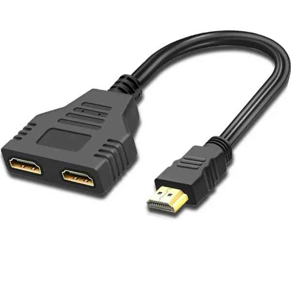 HDMI Splitter Cable 1 in 2 Out Video Switch Adapter Hd 1080p cover