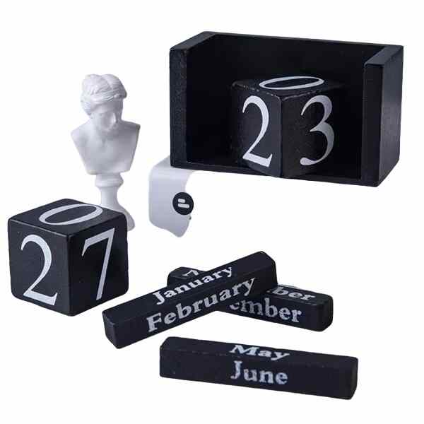 Perpetual Wooden Block Calendar Eternal Desktop Blocks cover