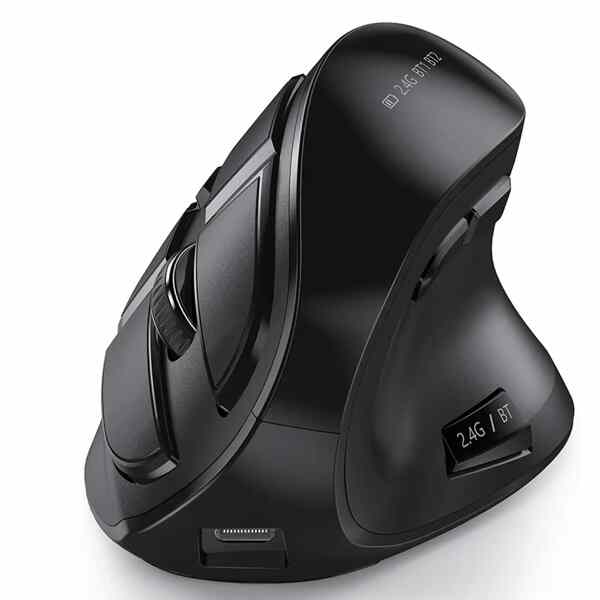 Wireless Vertical Computer Mouse Bluetooth 5.0 3.0 2.4G USB cover